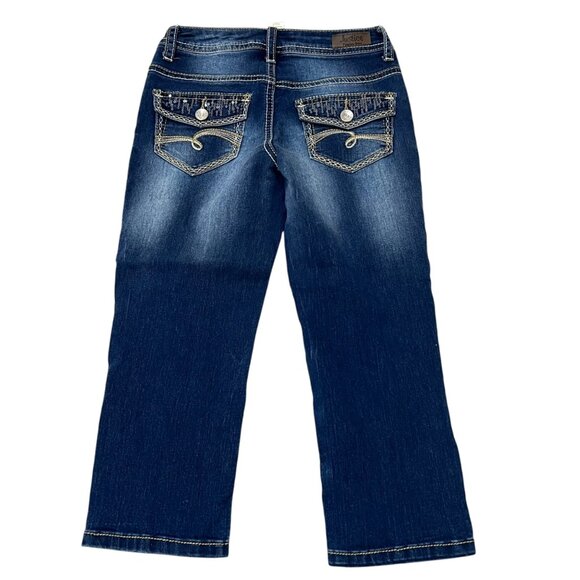 Justice Girls Premium Jeans With Embellished Pockets & Light Wash Denim 10 - Picture 4 of 4